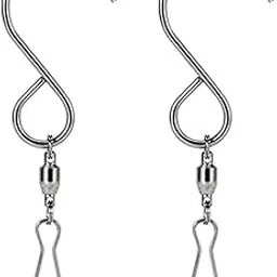 UJEAVETTE® 2Pcs Spinning Swivel Clips Hanging S Hooks Wind Spinner Rotate Spiral Hangers-picture-31