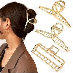 Dartler Metal Clutcher For Women | Stylish Hair Claw Clips | Trendy Alloy Metal Clips | Girls Clutcher/Accessories | Perfect Jaw Hair Clamps For Women | Suitable In Various Occasions | Pack Of 3 |-picture-53
