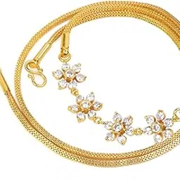 lovely dreams One Gram Micro Copper & Gold Plated American Diamond Traditional Designer Mugappu Chain for Women & Girls (MC-1123)-picture-54