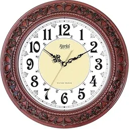 Ajanta Quartz Plastic Silent Sweep Movement Vintage Wall Clock 14 Inch Wall Clock (Maho), Analog, Multicolour-image-17