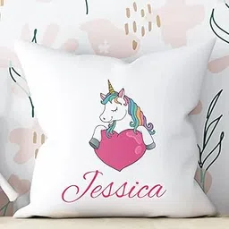 FRIENDSKART Customised Name Cushion Cover, Little Girl, Toddler Newborn Gift, Cushion Personalized, Best Returns Gifts for Children-picture-21