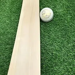 English Willow Plain Cricket Bat Grade-1 Big Thick Edge with White Leather Ball for Gift-image-3