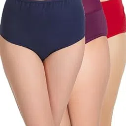 clovia Women's Cotton Spandex High Waist Outer Elastic Hipster Panty - Pack of 3-picture-20