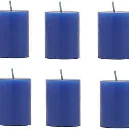 Stone & Feather, Small Blue Pillar Candle Unscented, Pack of 6, Size 1.5x2 Hand Poured, Smoke-Less, Long Burning time 8 Hours for Party and Event Decoration., Paraffin Wax-image-12