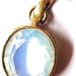 Exclusive Round Silver coated Moonstone Pendant 7 ct. For Men and Women-picture-54