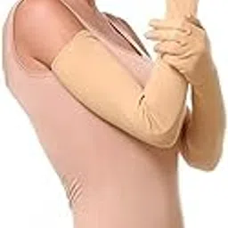 LP London paree lovely Unisex cotton Arm Sleeves for Summer and Sun protection full hand long gloves for bike riding men and women washable reusable skin beige color-image-13