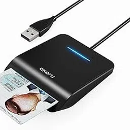 AKERU CAC Card Reader with LED Indicator, DOD Military Common Access, (5 feet Long Cable). Universal Compatibility, Compact PIV Smart Card Reader Compatible with Windows, Mac OS– Black [EAL-20]-picture-42