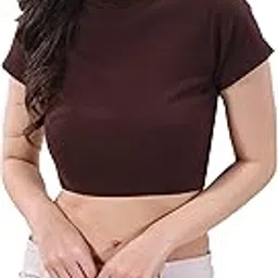 trasa Women’s Rib Knitted 100 Percent Cotton Racer Back Crop Tank Top with Short Sleeve - Available Sizes -XS, S, M,L,XL,2XL-picture-16