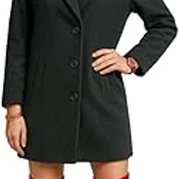 bazriya Classic Women's Wool Blend Blazer Coat, Black, Long Sleeve, Button Front, Professional Wear xl-picture-24