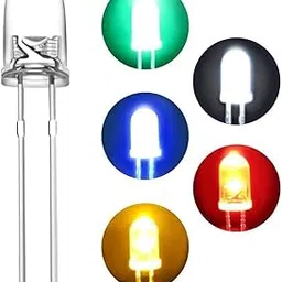 SOOTA BRANDED COMBO Ultra Bright LED White,Green,Red,Yellow,Blue Color Each 20Pcs Total 100pc Pack of (5mm, 5 COLORS MIX)-picture-30