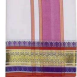 prakasam cotton Mens Panjakejam (Size:9X5) fancy border White Dhoti/Traditional Dhoti And Angavasthiram Set/Dhoti And Gamcha set (Fancy Border-002)-picture-15
