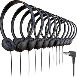 Bulktech 30 Pack Bulk Wired On-Ear Leather Headphones with 3.5mm Connector, Black-picture-11