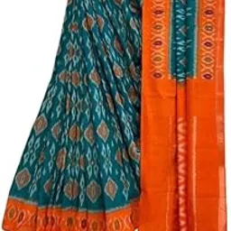 hmp fashion Women's Ikat Hand Block Print Design Jaipuri Print Cotton Mulmul Saree with unstitch Blouse Piece-picture-27
