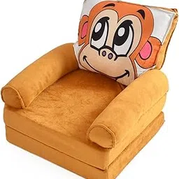 Kids Foldable Sofa Cum Bed for Sitting, Sleeping, Decoration & Gift Purpose- Bear (0-2 Years) (Monkey) image 1