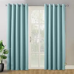 Haus & Kinder 100% Polyester Blackout Curtains - Sound Proof, Thick, 5ft x 4ft Set of 2, Torquoise-picture-53