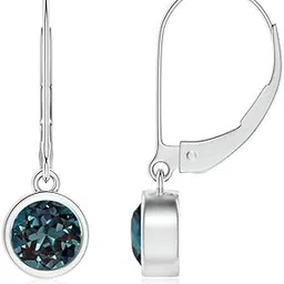 sivori | Lab-Grown Bezel-Set Round Zircon Leverback Drop Earrings in Brass Colourless | Yellow Gold Plating Earings-picture-34