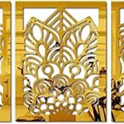 Bikri Kendra - Mandala Art Stickers for Wall, Acrylic Mirror, Wall Mirror3D,Stickers for Room Hall Home and Office (Gold)-image-20