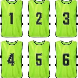 Qingyuan 6 PCS Adults Soccer Pinnies Qui Drying Football Team Jerseys Youth Sports Scrimmage Soccer Team Training Numbered Bibs Practice Sports Vest-image-18