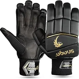 Snaga Alpha Premium Leather Batting Gloves, Fully Paded Gloves/Cut Fingered Gloves for Perfect Grip and Maximum Protection (Black, Youth)-image-7