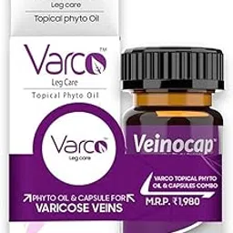 VARCO LEG CARE TOPICAL PHYTO OIL Therapeutic Oil(60ml) with 60Veg Phyto Capsules for Standardized Leg Veins, Leg Pain, Capillary Health & Blood Circulation with High Efficacy|Horse Chestnut, Grapeseed-image-9