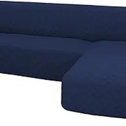 Easy-Going Microfiber Sofa Slipcover L Shape Sectional Cover - Reversible Furniture Protector for Pets, Kids, Children, Dogs, Cats (X-Large, Navy/Navy)-image-1