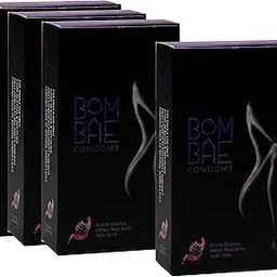 BOMBAE condoms Black Grapes Extra Time with 1600 dots Pack of 4 condoms for men family pack flavour Combo Pack of 4 (10 pieces per pack) 40 Dotted condoms for men family pack-image-85