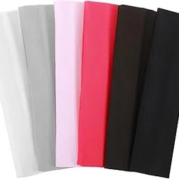 Mabor 6 Pcs Cloth Headbands for Women - Pink Non-Slip Yoga Elastic Head Bands, Sweat Hairbands, Cute Hair Wrap for Workout - Girls Accessories-picture-43