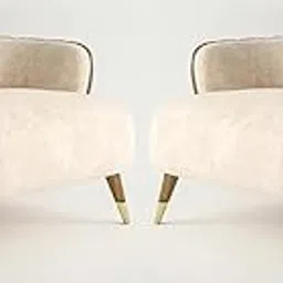 Set of 2 Velvet Dining Chairs, Cushion Seat Chair for Living Room Bedroom Restaurant, Modern Contemporary Upholstered with Polished Rosegold Solid Wooden Legs S31-picture-26