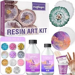 Craftinger Diy Resin Coaster Making Kit With 200Gm Resin Color And More,Multicolor-picture-14