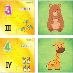 Crackles Numbers from 1-12, Animals and Vehicles 4 Piece Thick Jigsaw Puzzles for Kids of Age 3-5 Years (Total 12 Puzzles)-picture-40