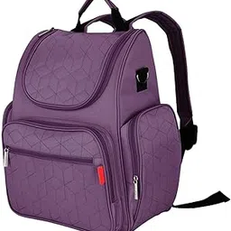 SNAPPSY Mummy Bag Baby Nappy Bottle Packsack Rucksack Waterproof Tote Handbag Purple-image-6