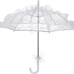 secret desire Handmade Lace Umbrella Wedding Parasol Bridal Wedding Dancing Accessories White |3 Fold Umbrella|Widewings|Tablet Umbrella|Anycho|Umberella-picture-11