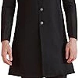 kisah Men's Indo-Western Sherwani Trouser Set, Black Jacquard, Woven Design Regular Fit Mandarin Collar Long Sleeves-picture-7