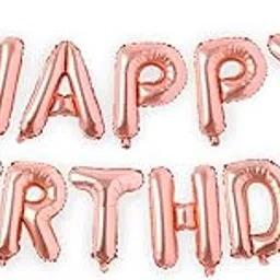 Rozi Decoration Happy Birthday 13 Letters Set Foil Balloon (Rose Gold), 13 Pcs-picture-19