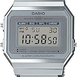 casio Vintage A700WM-7ADF Digital Grey Dial Unisex Watch Silver Metal Strap (D170)-picture-29