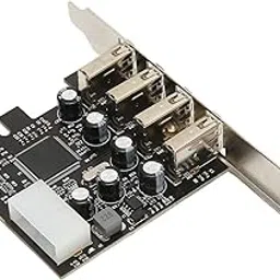 Zopsc 4 X USB2.0 PCI E to USB Expansion Card Hub Adapter, High Performance OHCI Protocol ASIX MCS9990 USB Slot Expansion Card Compatible with for Windows 7/8/10/, for Linux image 1