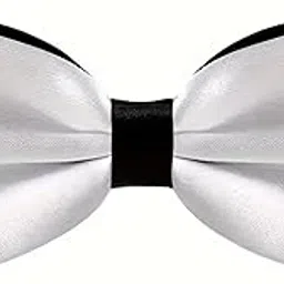 the bow tie house Mens Bow Tie, Clip on Pre Tied Bow Ties for Men Solid Color Adjustable Tuxedo Bowties for Suit Wedding Graduation-picture-29
