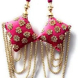 Libas Fashion women's silk Readymade Lehenga Choli(L80_Pink_M)-picture-35