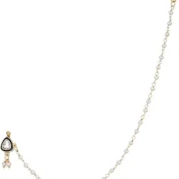 i jewels Gold Plated Traditional Bridal Nose Ring/Nath Without Piercing with Pearl Chain Encased with Pearl Stone for Women-picture-30
