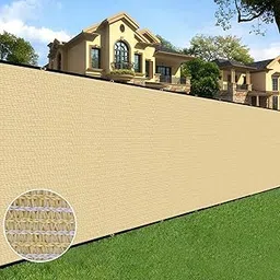Sunnyglade 5 feet x 50 feet Privacy Screen Fence Heavy Duty Fencing Mesh Shade Net Cover for Wall Garden Yard Backyard (5 ft X 50 ft, Sand)-image-17