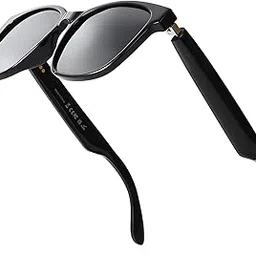 Quaoar Smart Bluetooth Audio Sunglasses Dual Speaker Control Remote Shooting Voice Assistant Sunglasses for Women/Men (Black Frame-Black Lens)-picture-20