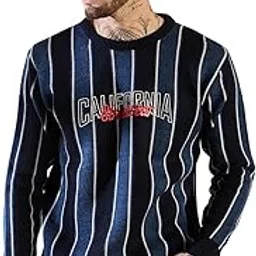 pivl Men's Winter Round Neck Striped Sweater-picture-16