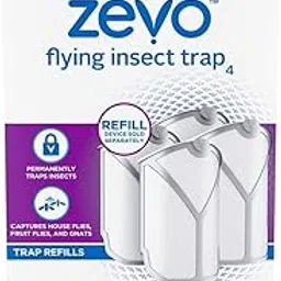 Zevo Flying Insect Trap for Indoor Use - Light Trap Catching Fruit Flies, Mosquitoes and House Flies (4 Cartridges)-picture-34