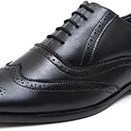 brute Men's Genuine Leather Formal Shoes | Brogue Lace Up Office Footwear-picture-16