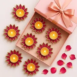 Shubh Lotus Tealight Candle Holder Stand – Set of 7 Elegant Diwali Decoration Diyas for Home, Office & Gifting | Indoor & Outdoor Use | Free Surprise Gift Inside The Box-image-25