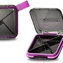 TRENDIVIBE Portable Portable Pill Organizer 4compartment Water-Resistant Mini Pill Box Travel Medicine Case 4 Grid Gray-image-92