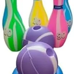 Bowling Set, Plastic Pins and Ball, Multicolour, for Kids-picture-15