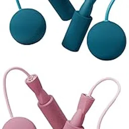 JAZZY PEARLS® 2 Pair Cordless Jumping Ropes Fitness Weighted Jump Ropes L Blue Pink-Sporting Goods-Fitness Running & Yoga-Fitness Equipment & Gear-Jump Ropes-2 Pair Jump Ropes-image-16