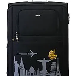 Salsa Plus Premium Polyester Soft Check-in Suitcase| TSA Lock & Lightweight 8 Wheel Spinner Dust Resistant Eco-Soft Printed Luggagel Trolley Bag for Men and Women for Travel | (78 CMS, Black)-image-43