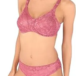 Women's Camy Lace Full Cup C Bra and Panty Set, Lavender-image-26